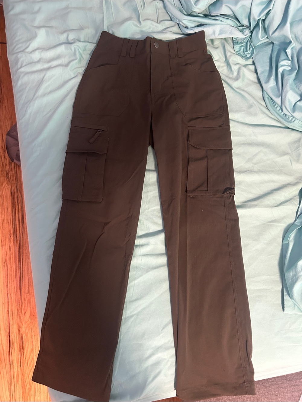 White Track Joggers with Black Mountain Print - Unbranded